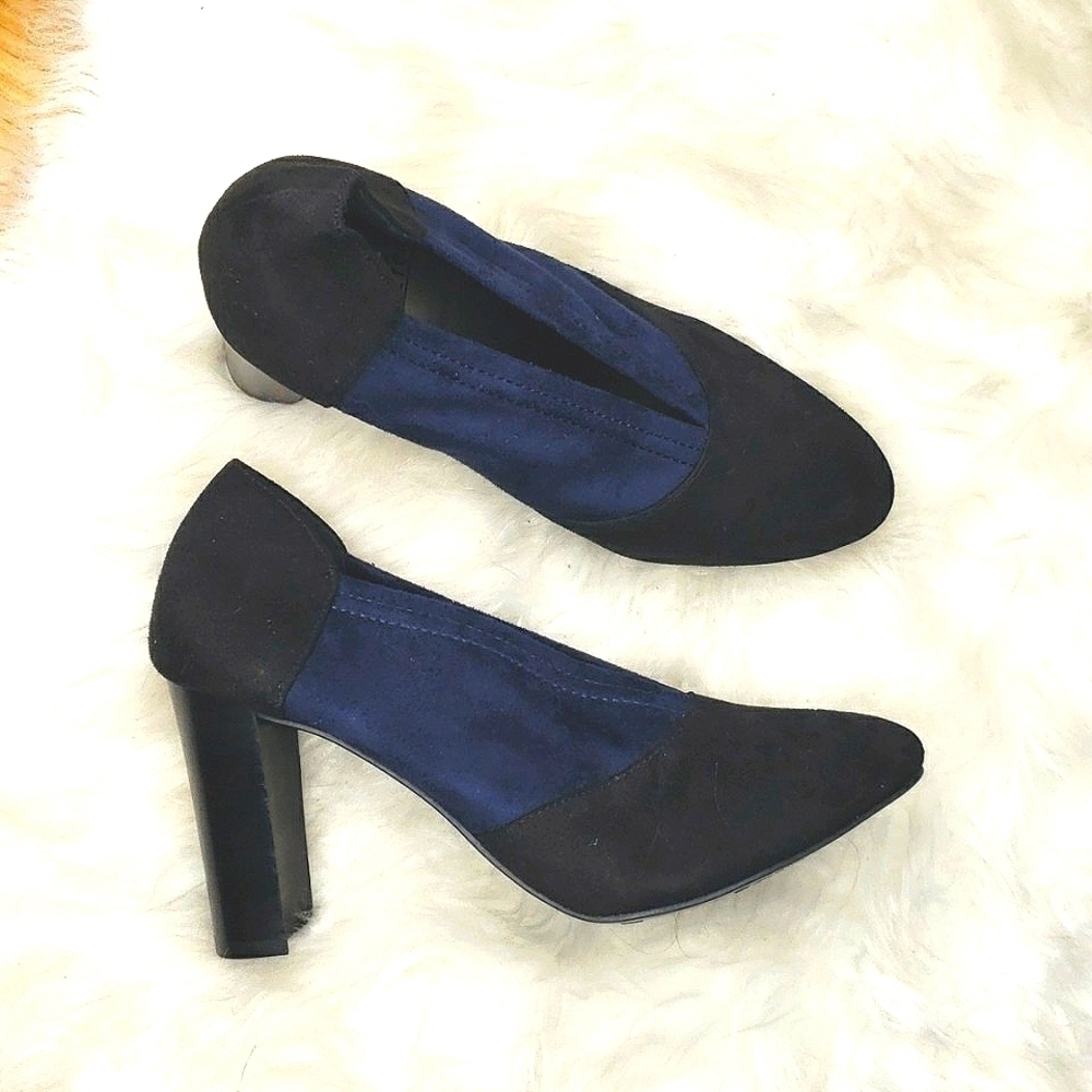 Impo Trea V-Cut Colorblock Pumps Navy Black 7m - image 4